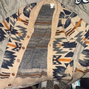 Tribal Patterned Cardigan Sweater